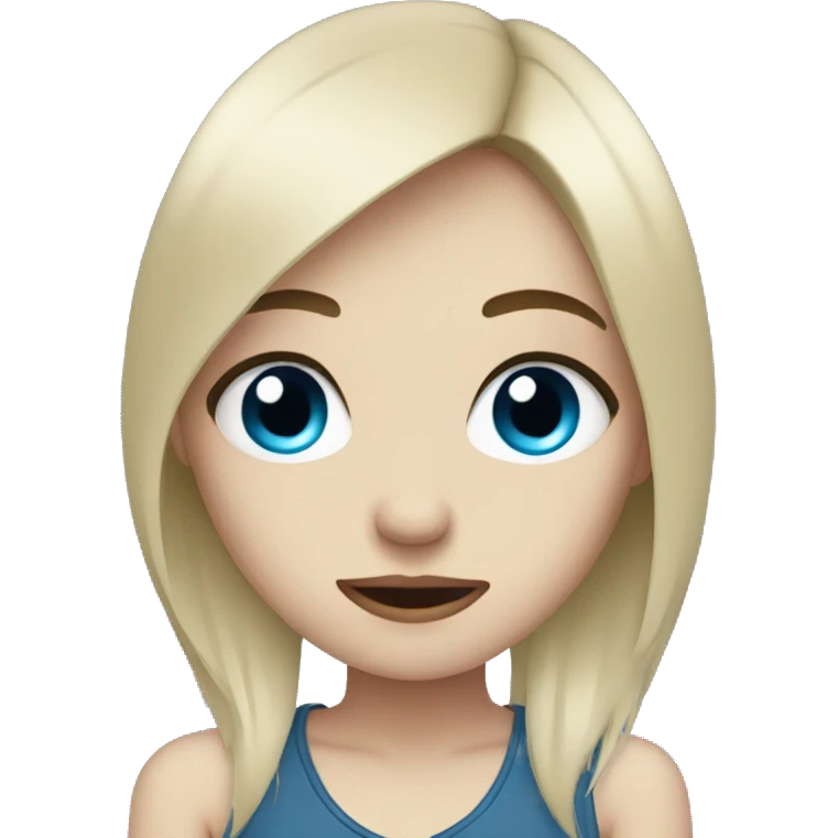 Emo girl with blue eyes emoji