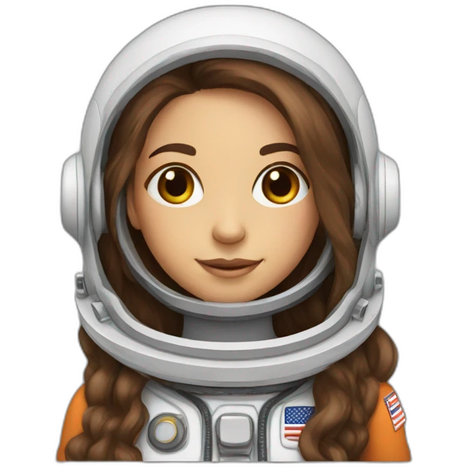 astronaut girl with long brown hair emoji