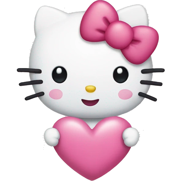 hello kitty with heart emoji