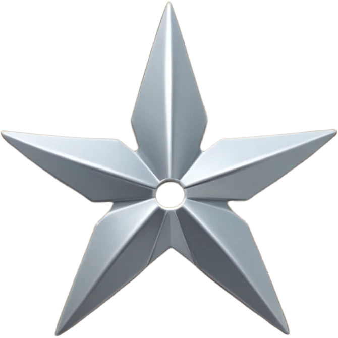 Silver shuriken star on table emoji