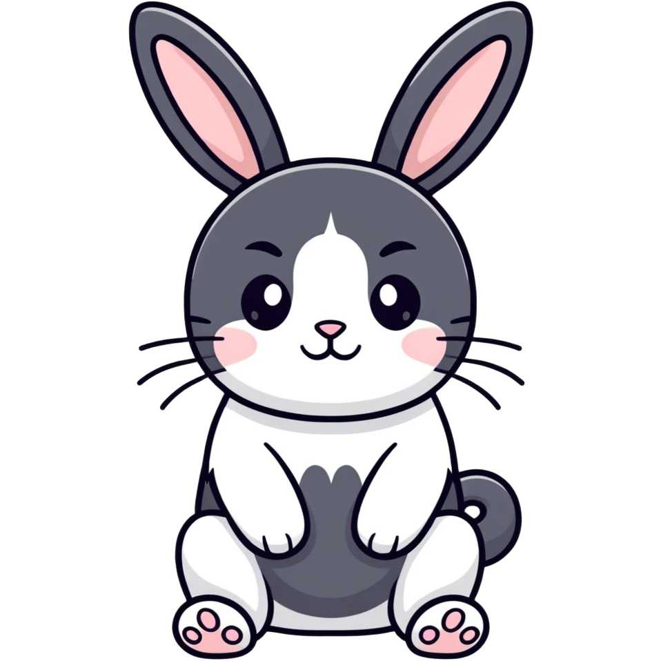 black cat with bunny ears emoji