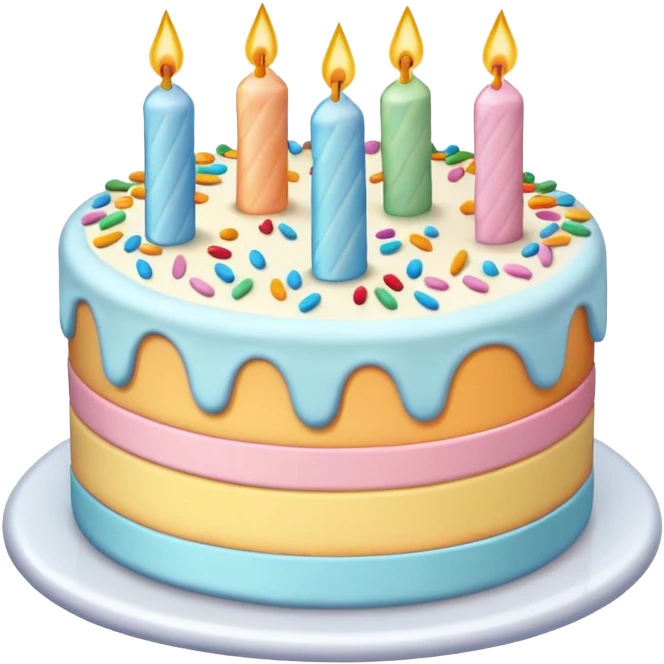 1 layer pastel birthday cake emoji