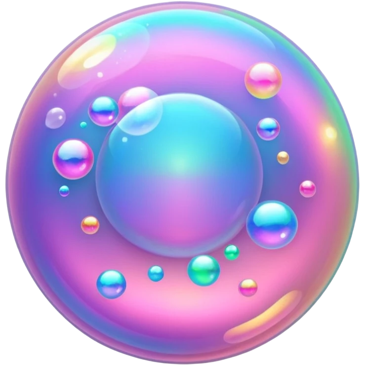 pink holographic bubbles glittter emoji