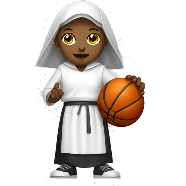 White nun dribbling a basketball emoji