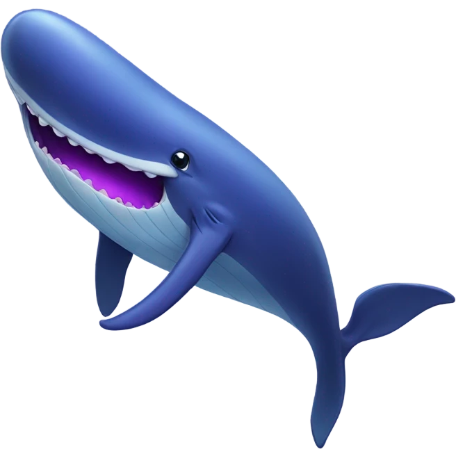 Blue whale purple, open mouth emoji