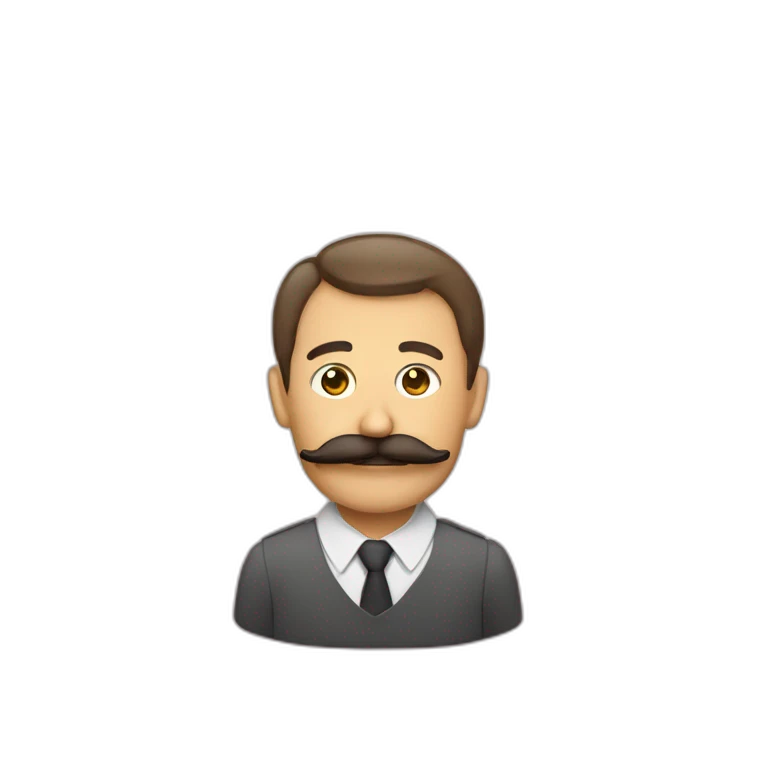 personne avec une moustache trapèze emoji