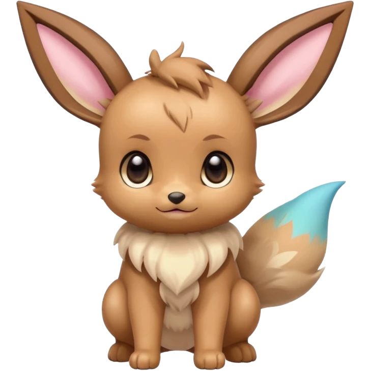 Kawaii Shiny Colorful Cartoon Anime Pastel Baby Innocent Chibi Kawaii Cute Adorable Eevee Full Body emoji