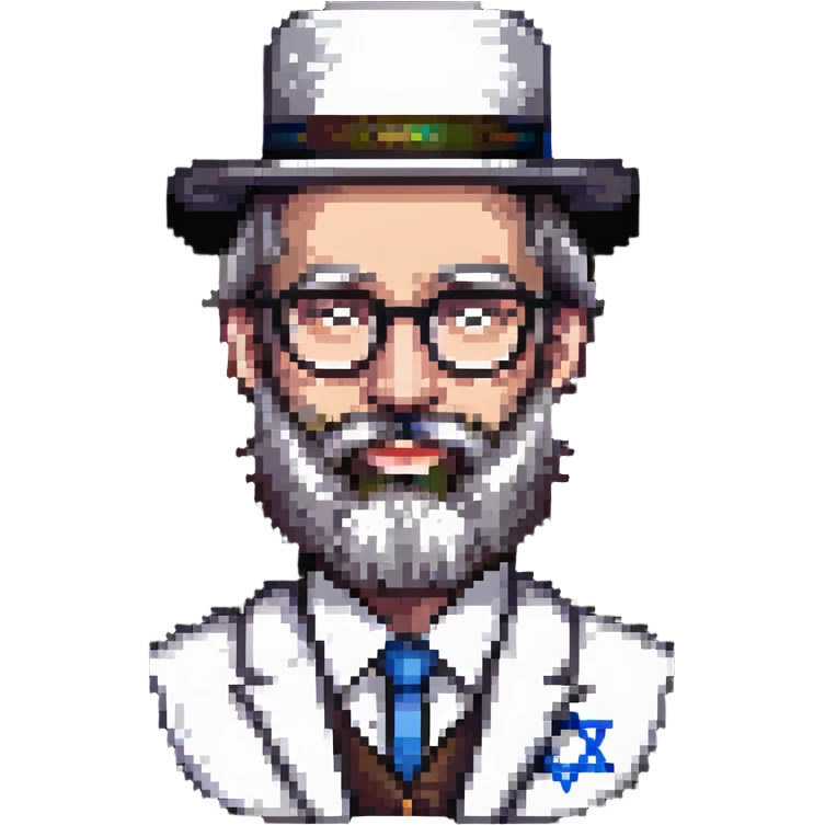 Jewish rabbi with beard, hat, and glasses emoji