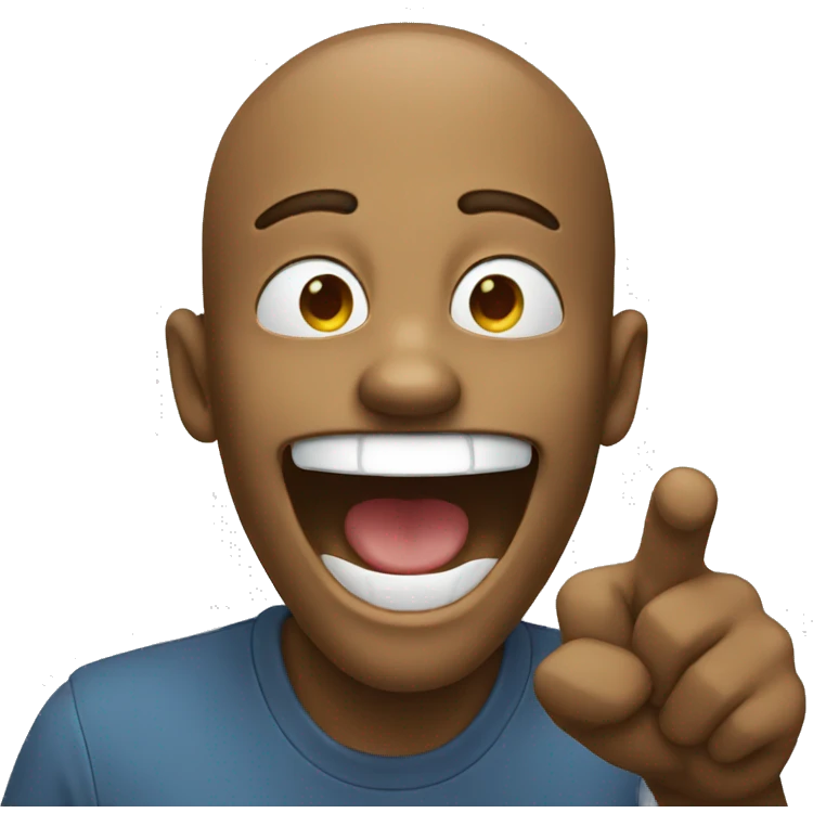 laughing emoji pointing at  emoji