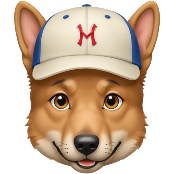 German shephard head with cap wore backwards  emoji