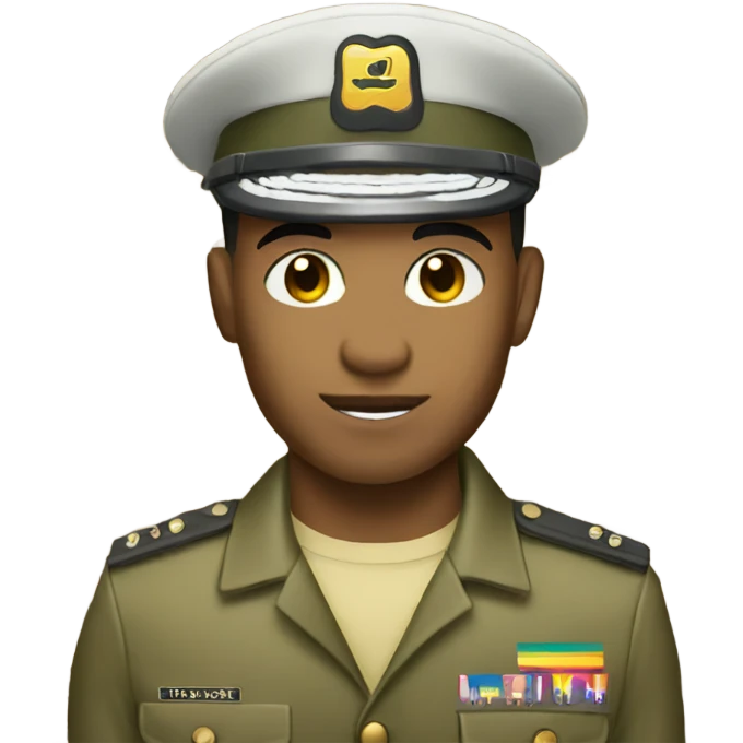 Gay lightskin army man emoji