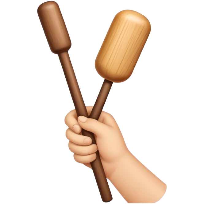 Hand holding Woodstick emoji