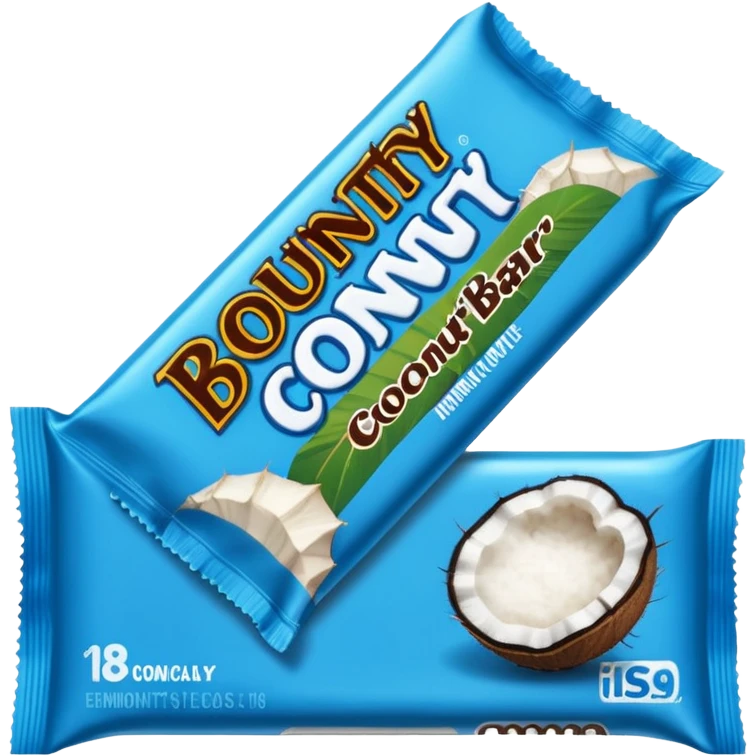 "Draw a Bounty bar in its blue wrapper with white coconut logo." emoji