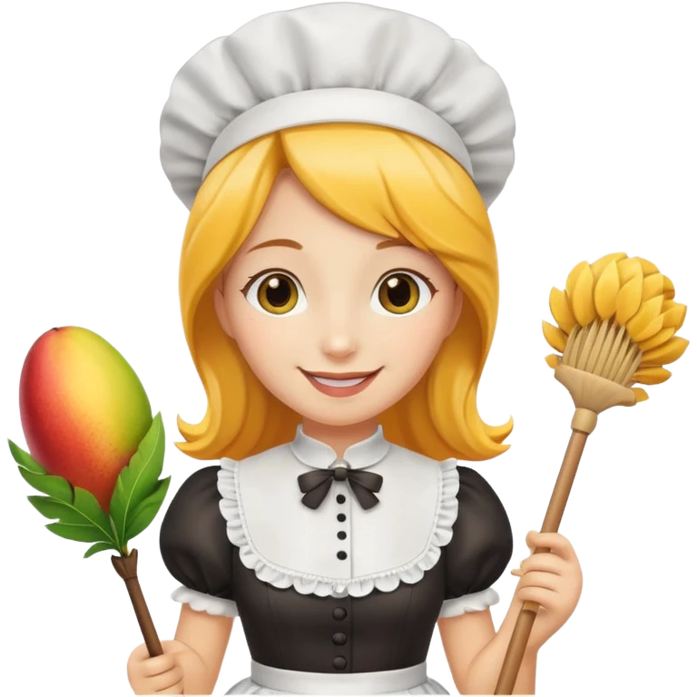 Mango dressed as a maid emoji