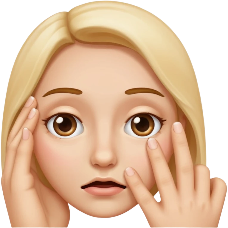 Fingers in face with a crease emoji
