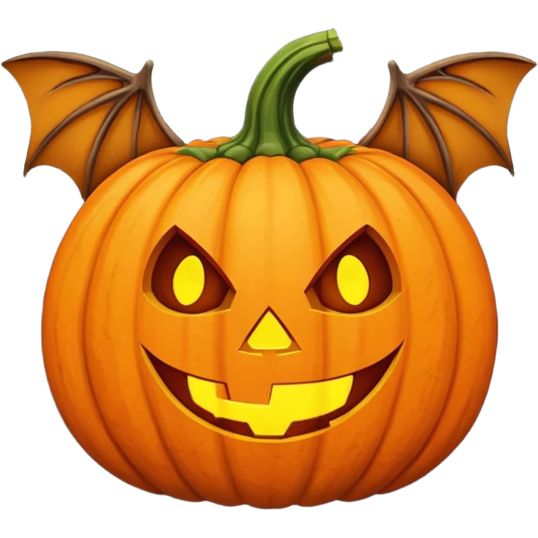 Happy Halloween with a bat and pumpkin  emoji