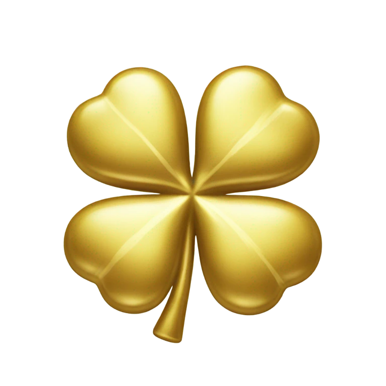 Shiny gold four leaf clover emoji