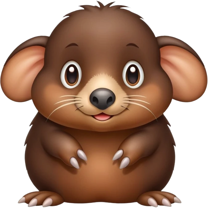 cute mole with prominent digging paws emoji