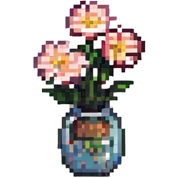 tiny pixel art flower, only a handful of pixels, ultra simple emoji