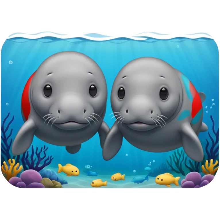 two manatees not togheter emoji