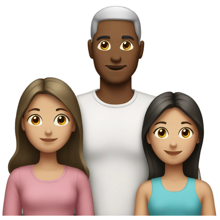Man with 3 girls emoji