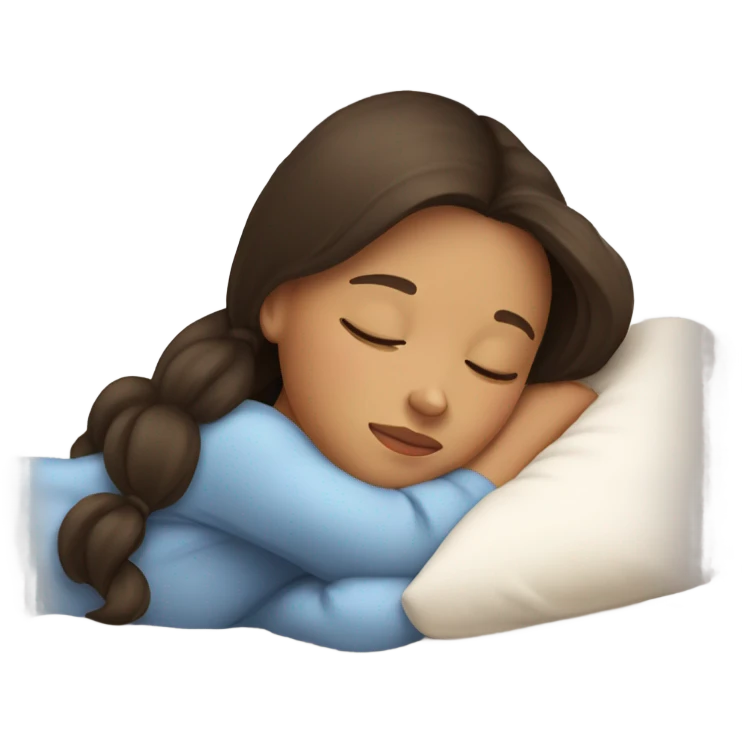 Brunette girl sleeping emoji