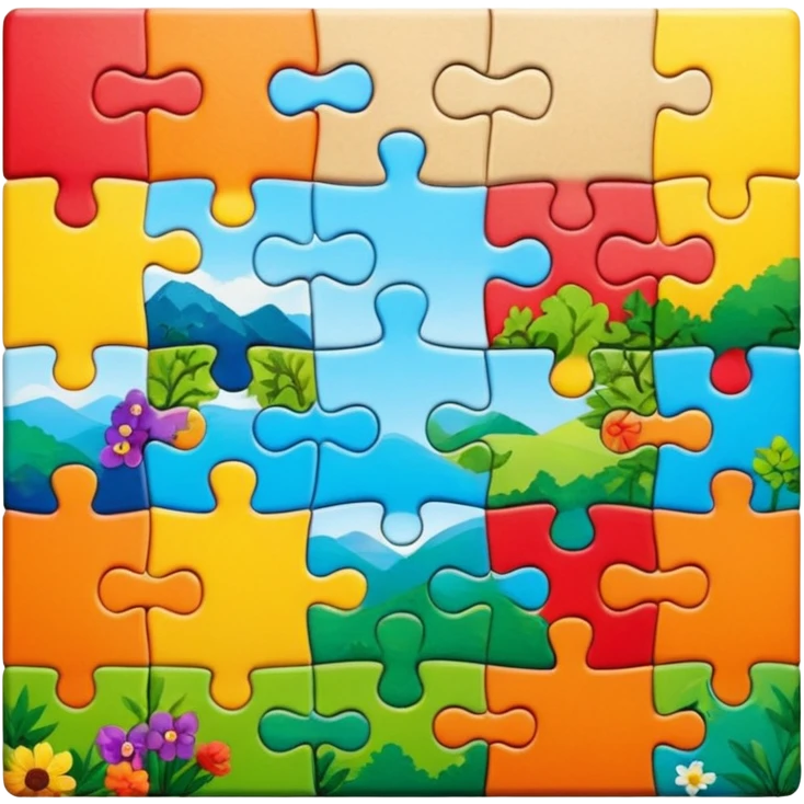 jigsaw puzzle with nature puzzle emoji