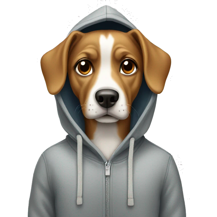 Dog wearing hoodie emoji