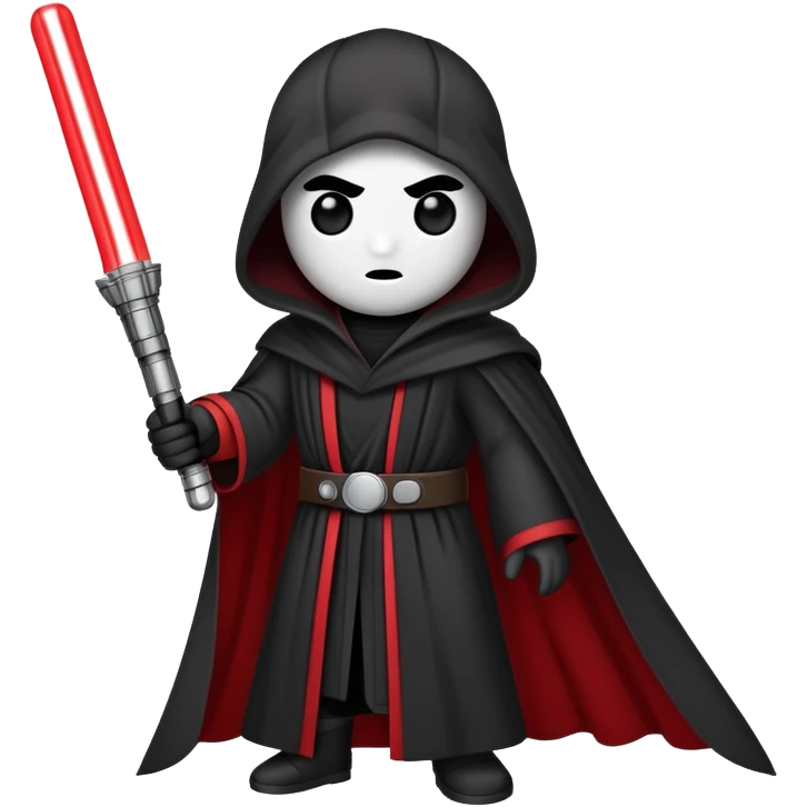 Oreo cookie with dark Sith lord robe and red lightsaber emoji