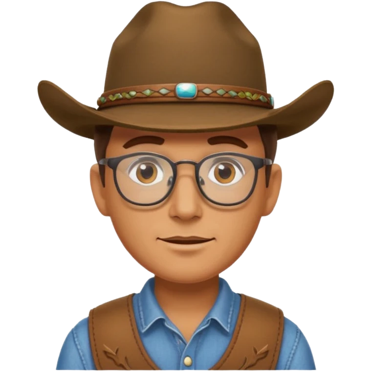cow boy with eye glass emoji
