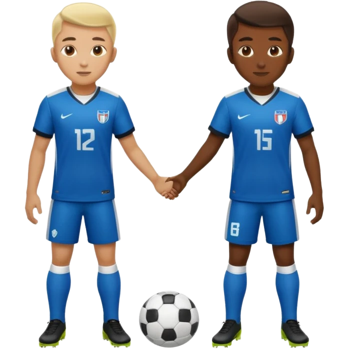 two soccer players facing off emoji