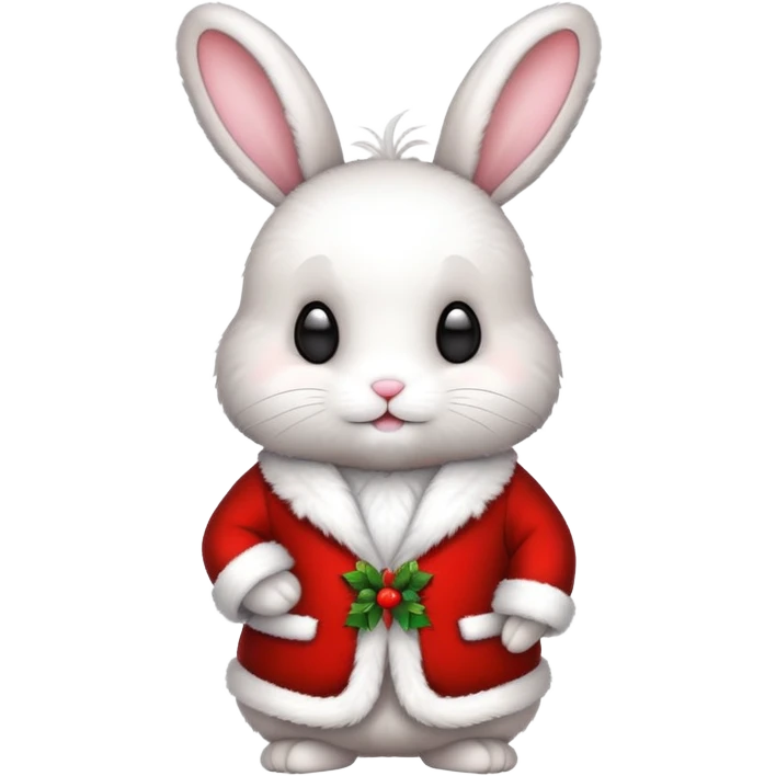 Bunny in Christmas suit emoji