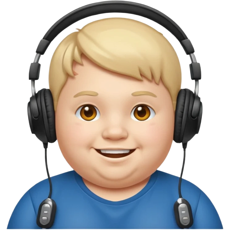 fat kid with headphones emoji