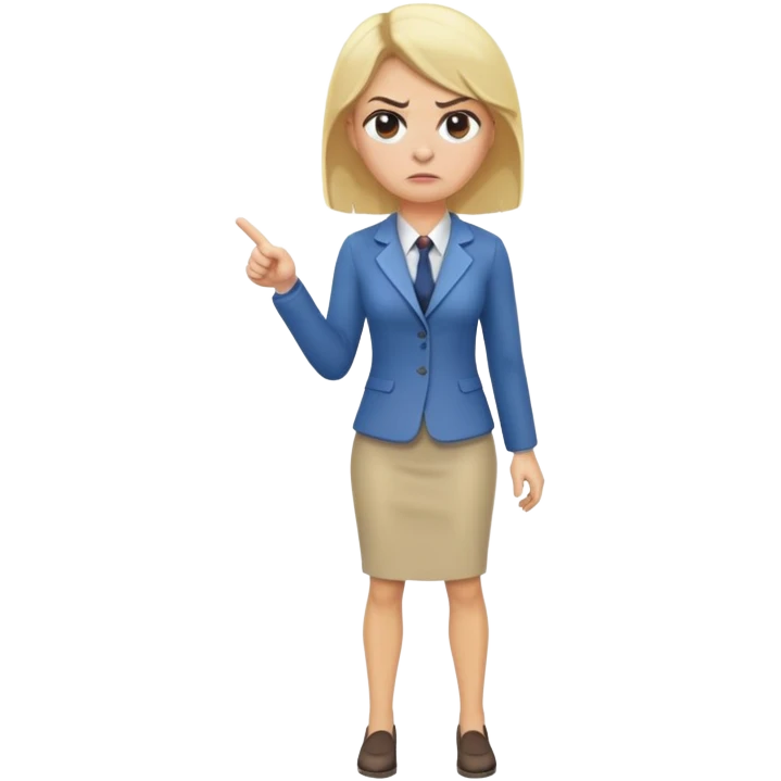 angry blonde female teacher full body without glasses emoji