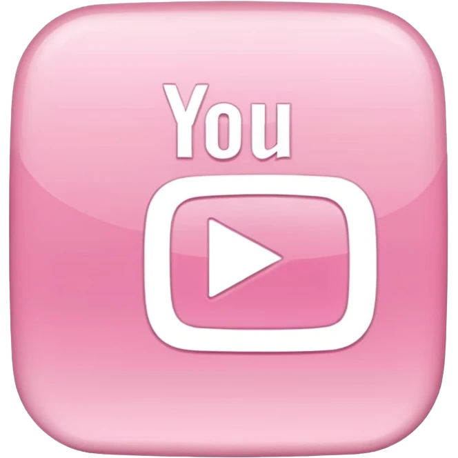 Pink pastel and white YouTube  emoji