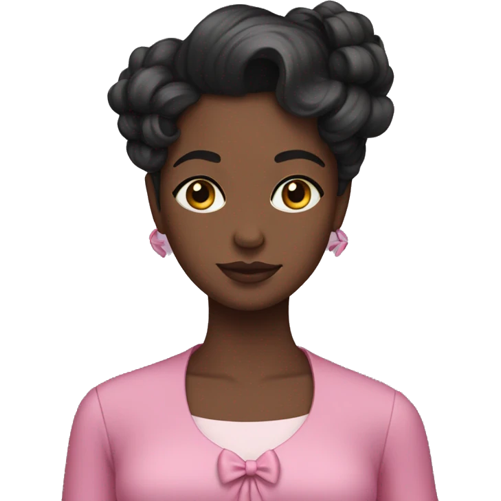dark beauty in pink clothes and bows emoji