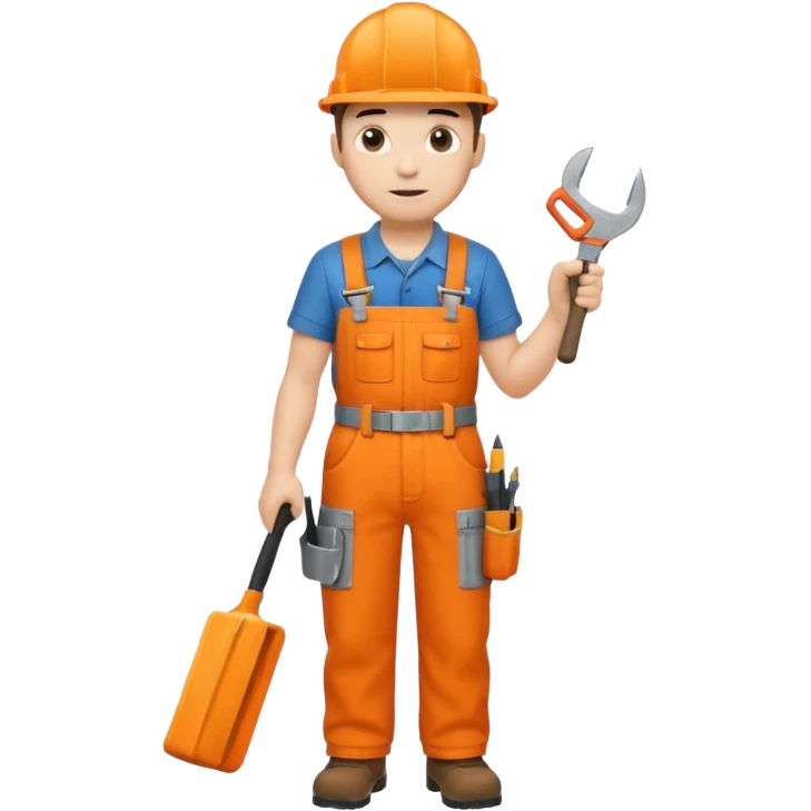 engineer orange overalls standing emoji