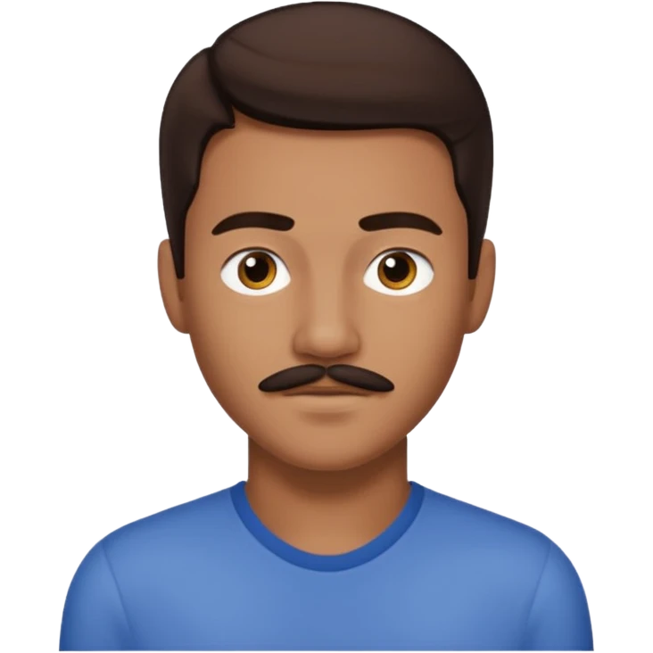 Josh Levi (b.1998) with dark brown hair and thin mustache  emoji