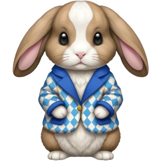 Holland lop harlyquin rabbit emoji