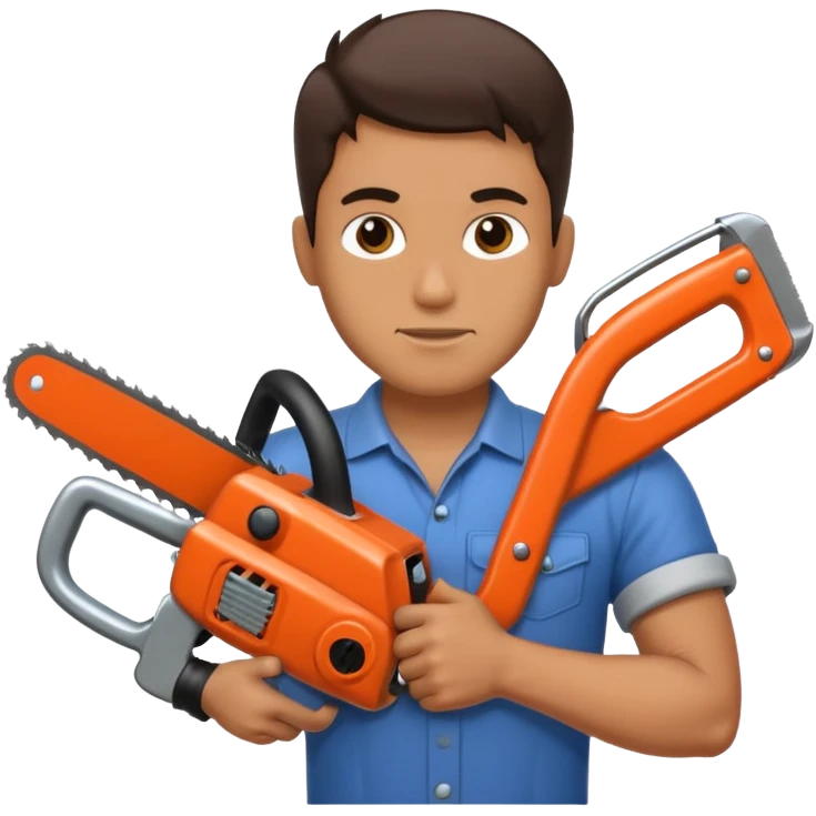 A guy with a chainsaw emoji