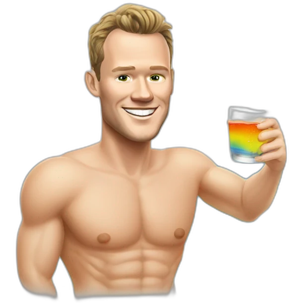 Jonathan Toews as rainbow beach bum emoji