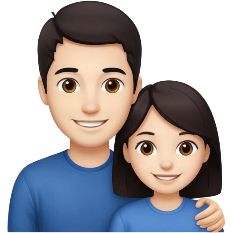 Brother ans sister, white skin, dark hair emoji