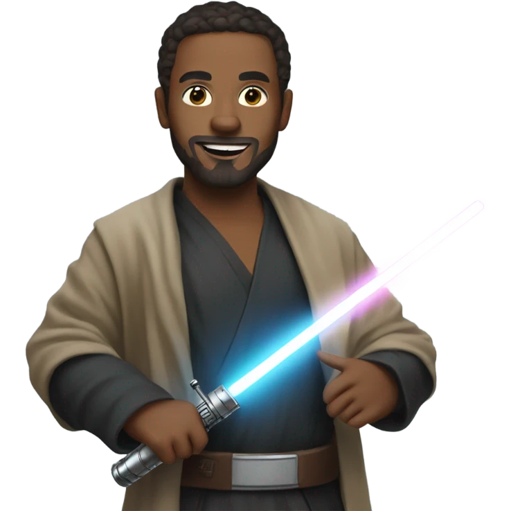 🧍🏽holding a lightsaber  emoji