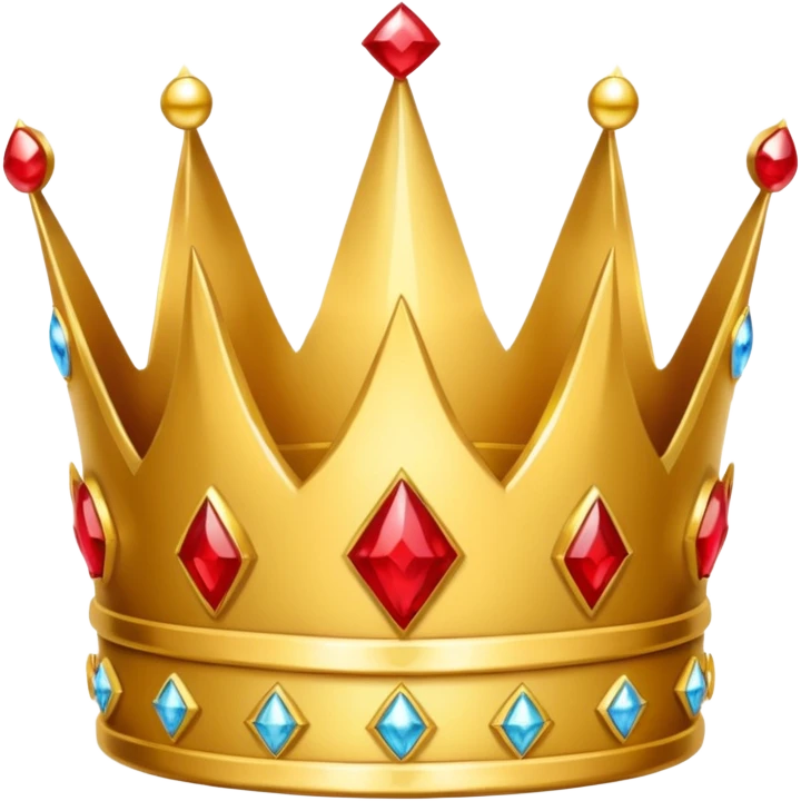 simple cartoon crown with three points and red jewels emoji