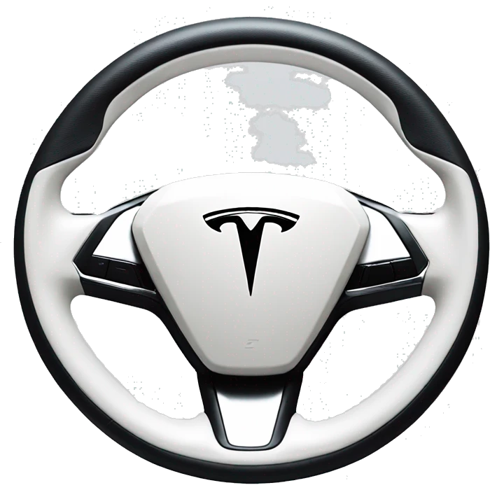 White stearing wheel Tesla model 3  emoji