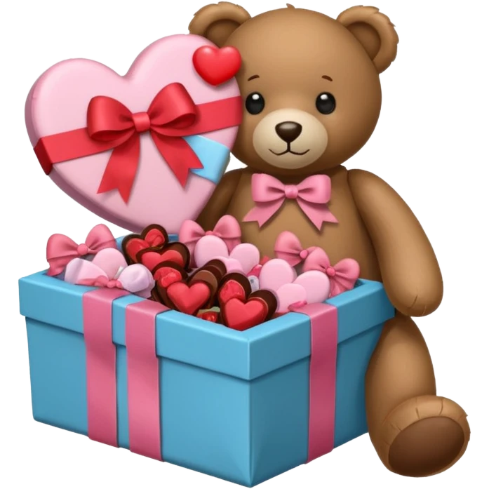 Gift hamper with love emoji