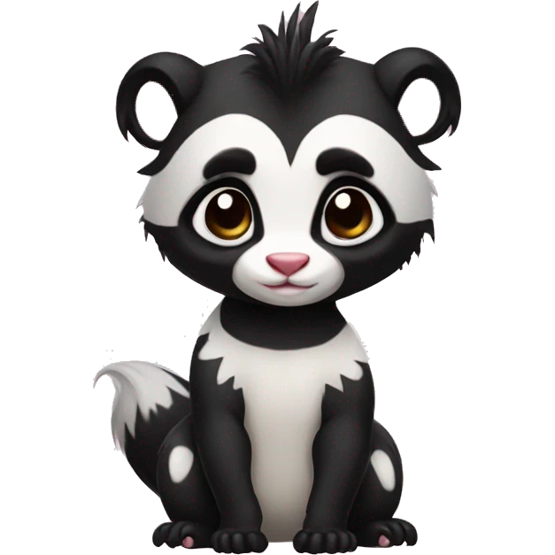 Cute skunk-panda-ferret-hybrid full body emoji