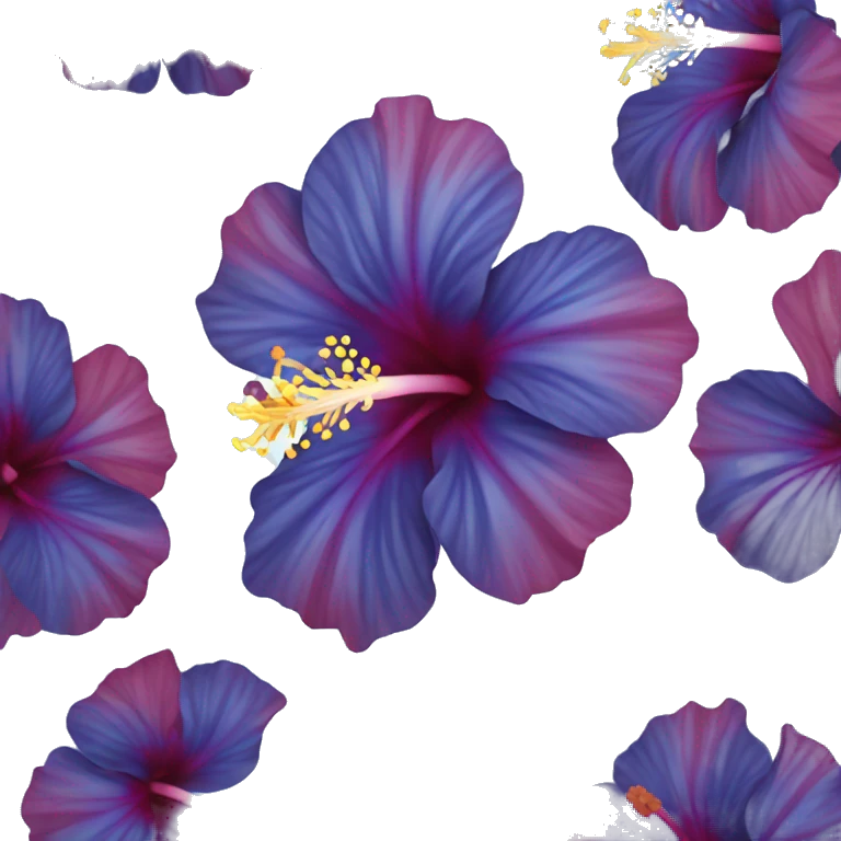 blue hibiscus flower emoji