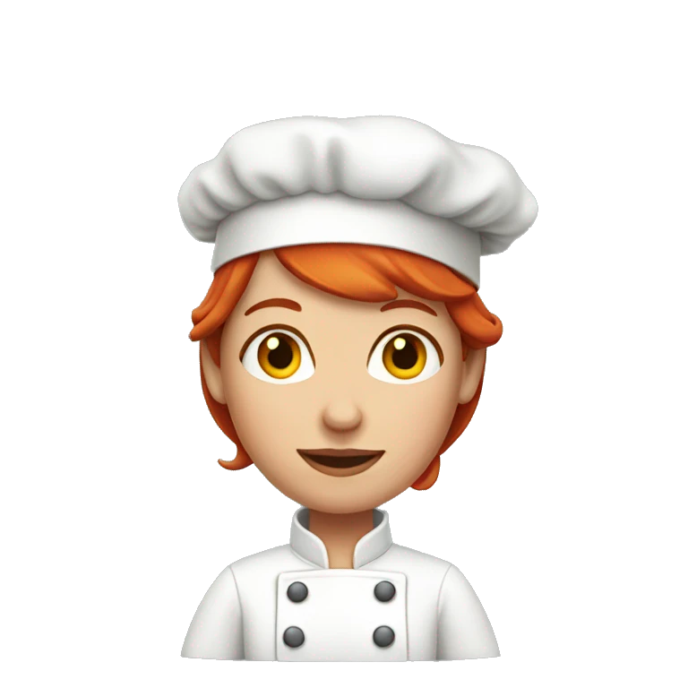 red haired female chef emoji