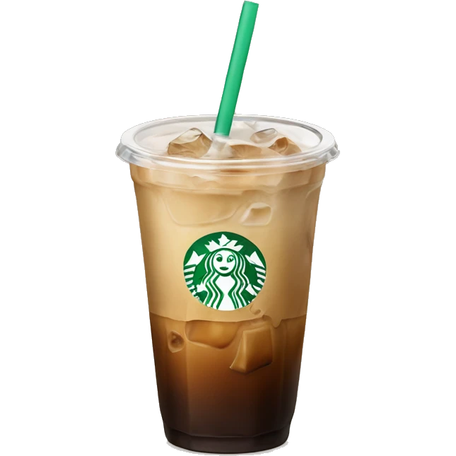 Starbuck ice coffee with ice cubes emoji